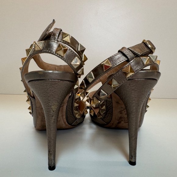 Valentino Rockstud Metallic Ankle Strap Pump 100 mm. 37 - Picture 9 of 9